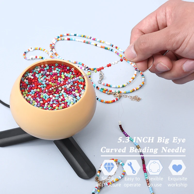 

SMI Stainless Steel Beading Needles 4 Styles Jewelry Making Needle Threaders Set Long Straight Big Eye Beading Tools for Jewelry