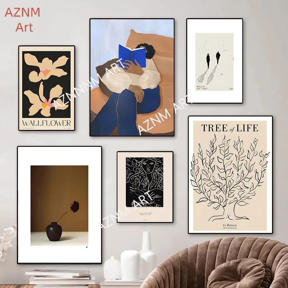 Abstrakter Minimalismus Leinwanddruck Poster Zitronenvase Geometrische Kunst Poster Dekor Vintage Wandkunst Gemälde Zimmer Schlafzimmer Dekoration