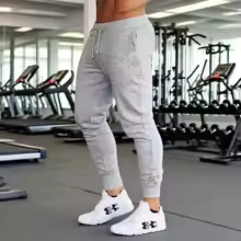 

2025Autumn winter Men Gyms Pure color Pants Joggers Fitness Casual Long Pants Men Workout Skinny Sweatpants Jogger Tracksuit