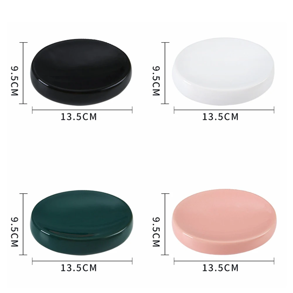 Nordic Bathroom Ceramic Soap Dish Hold Luxury Black/white Matte  Round Soap Box Home Hotel Bathroom Decoration Accessories Shelf