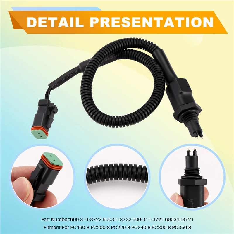 

2X Excavator Parts Oil Water Separator Sensor For Komatsu PC160-8 PC200-8 PC220-8 PC240-8 PC300-8 600-311-3722