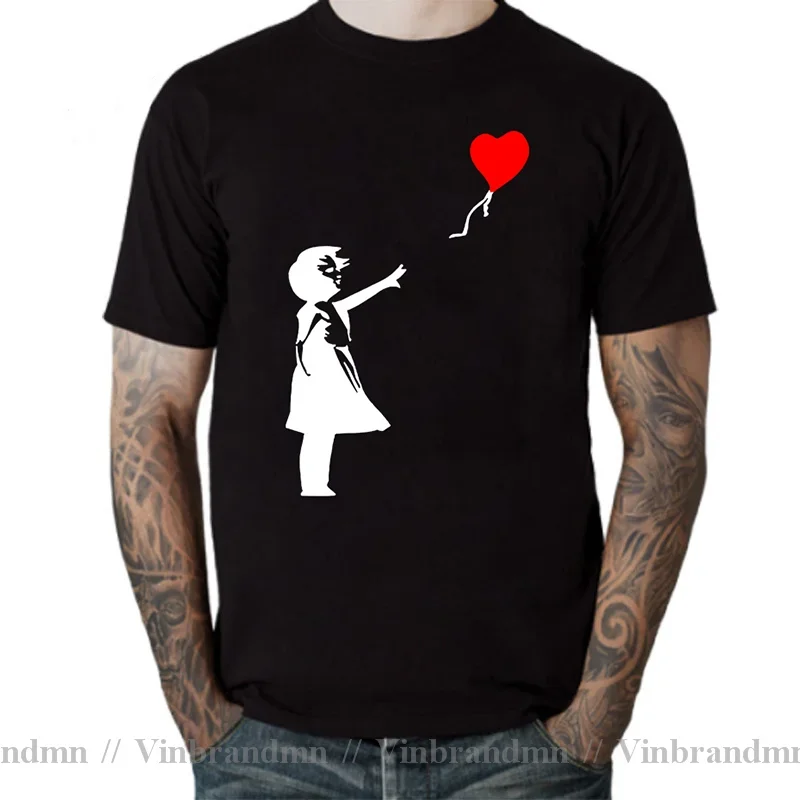 Floating Balloon Guys Banksy Theres Always Hope Fashion T Shirt For Men Male Short Sleeve O Neck Cotton Casual T-Shirt Tee Shirt