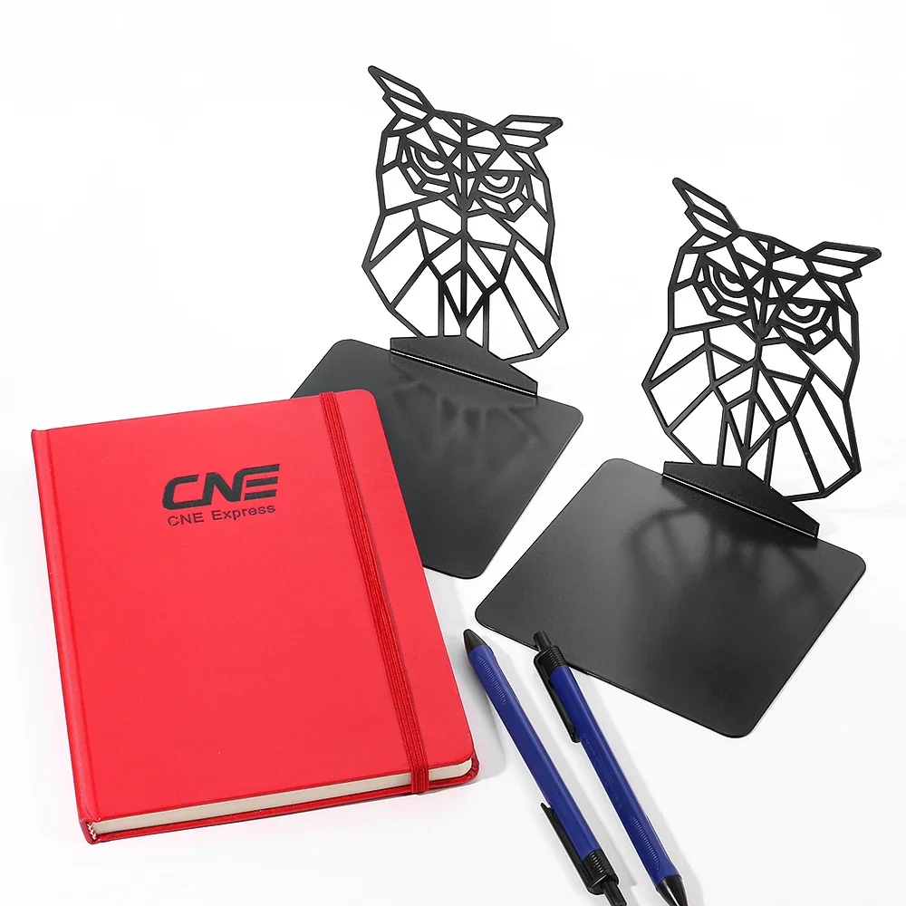 Simples oco coruja bookends preto literatura sala de estudo ornamento requintado livro suporte presente ferro 1 par individualidade livro titular