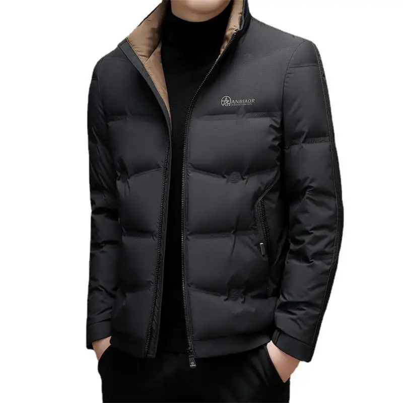 Down Jacket Men\'s 2023 Winter Fashion Thickened Warm Standing Collar Versatile Jacket