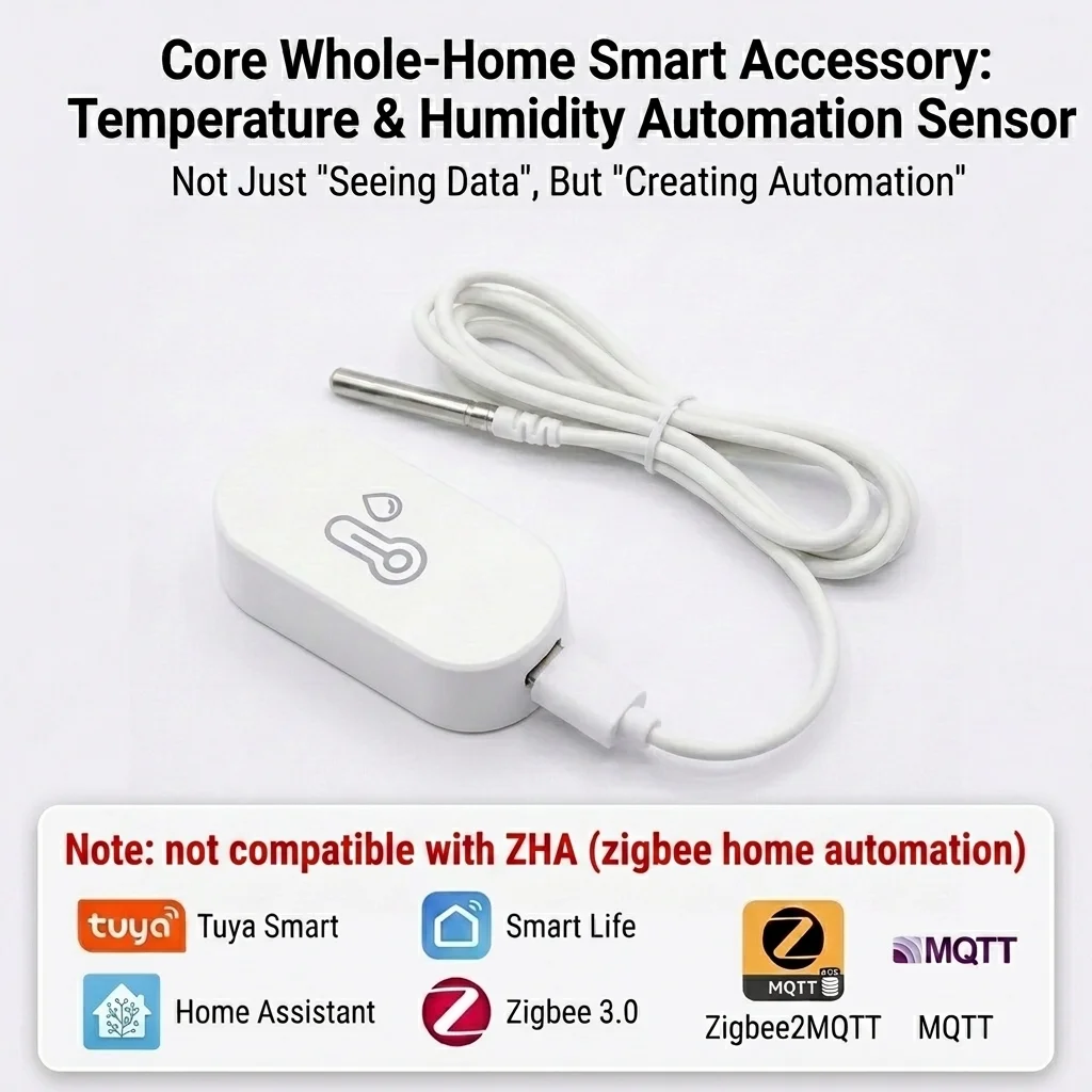 Smart Indoor Thermometer Hygrometer Monitor with External Temperature Probe