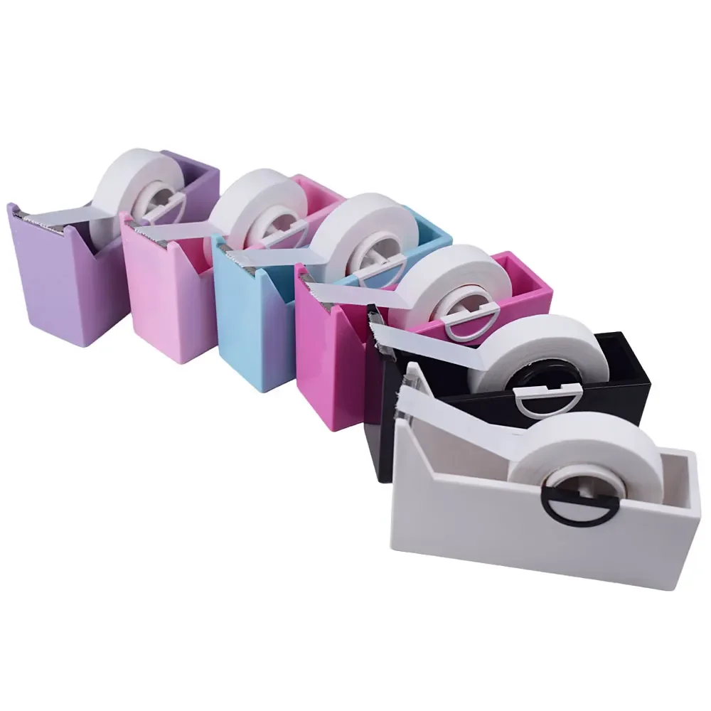 Dispensador de enxerto de cílios, fita rotativa de plástico, corte de extensão de cílios, ferramenta de maquiagem, suporte de fita, base, cortador de fita adesiva