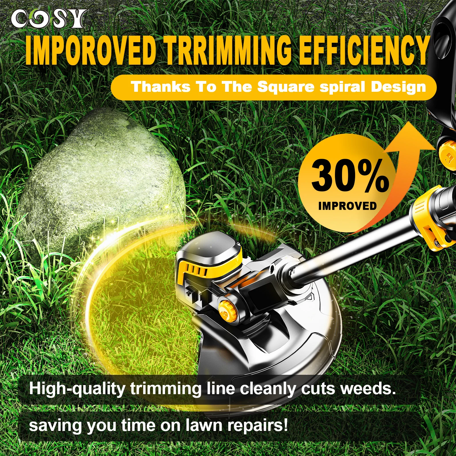 COSY 2.4/2.7/3.0mm * 5m/10m/15m NUOVO Aggiornamento Tricolor Trimmer A Spirale Linea Weed String Trimmer Linea Brush Cutter Filo Trimmer Linea