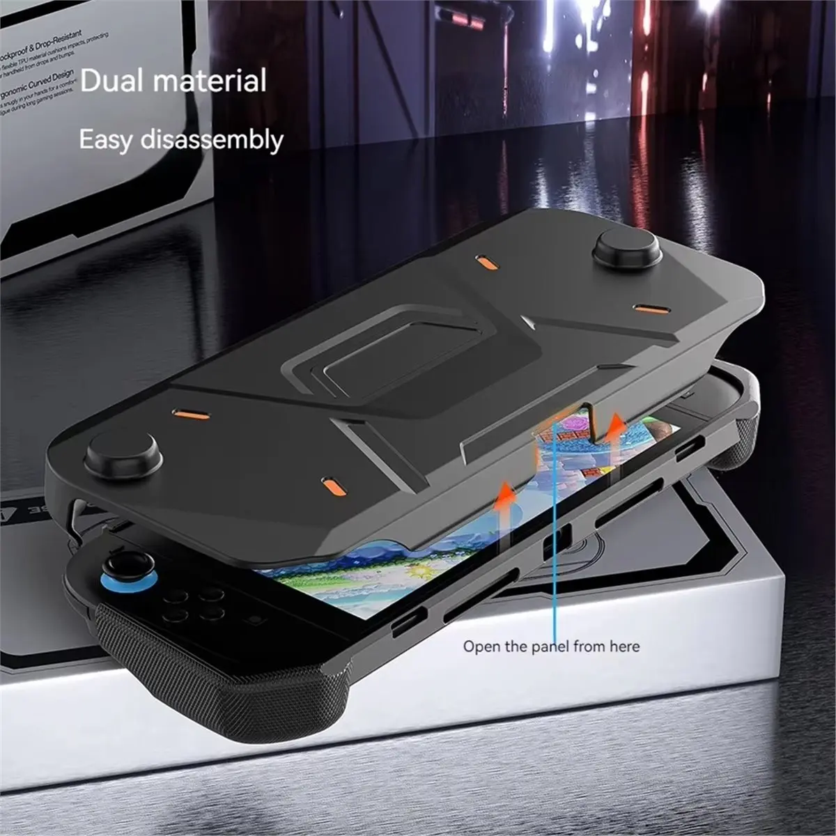 Promotion Protective Case for Switch 2 Ergonomic Non-Slip Grip with Hard Front Cover Shock-Absorption Case Black