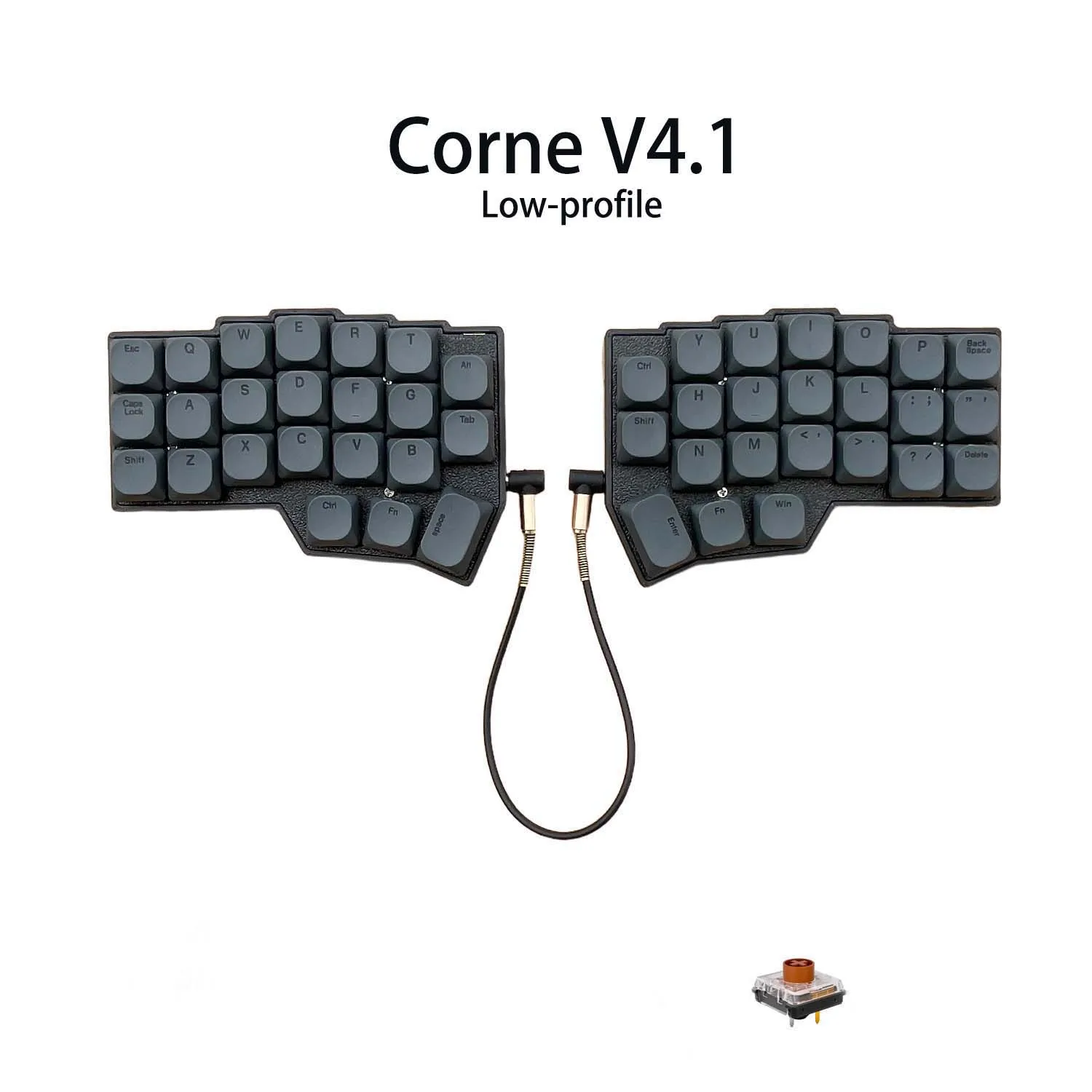 Corne V4.1 Ultra-Thin Low Profile Split Ergonomic Keyboard QMK/VIAL Programmable RGB Pre-Soldered Hot-Swap Sockets PBT keycap