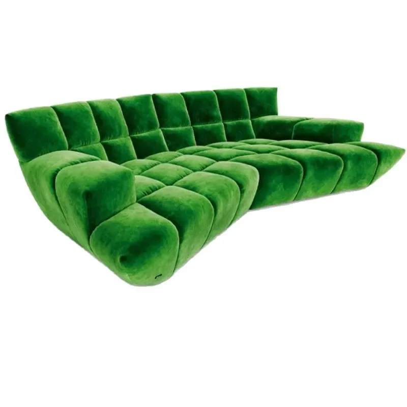 

Designer Internet celebrity cotton candy fabric sofa living room small apartment household cream wind straight row