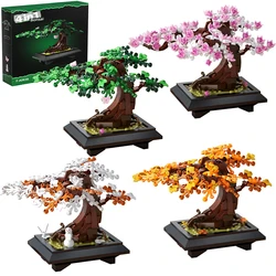 MOC Four Season Flower Bonsai Building Blocks Bonsai Tree Potted Plant Home Decoration Brick DIY Creative Toys Kid Gift