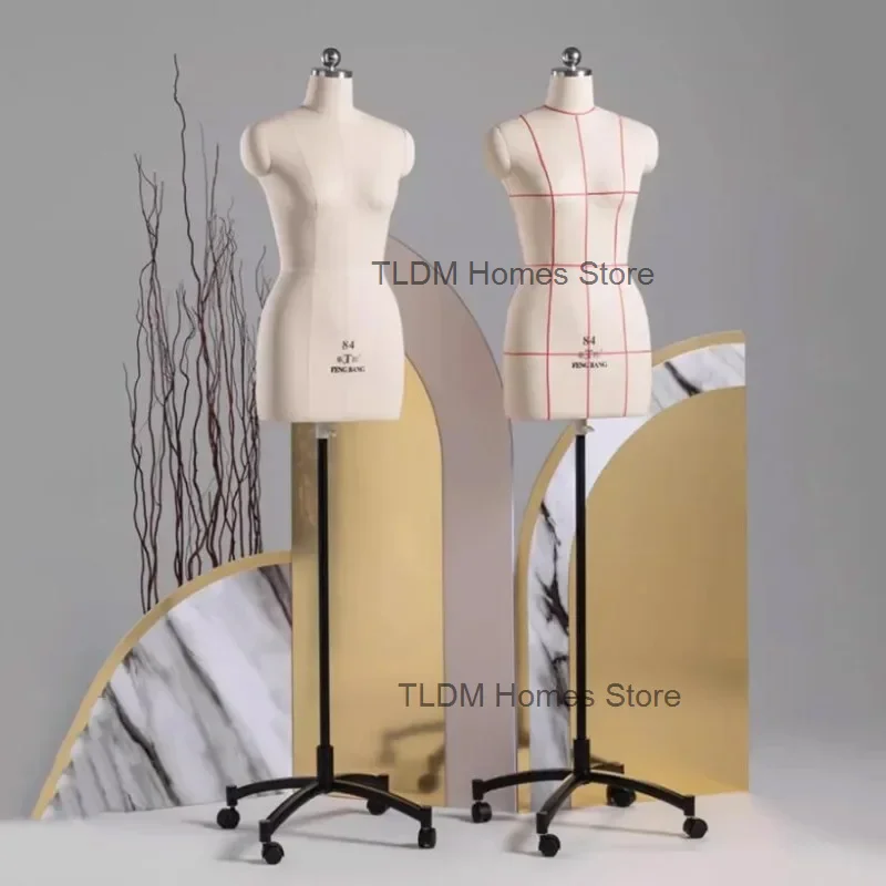 Sewing Female Tailor Mannequin Body for Clothes Design and Bust Dress Form Stand Metal Base Model Mannequin Display Stand