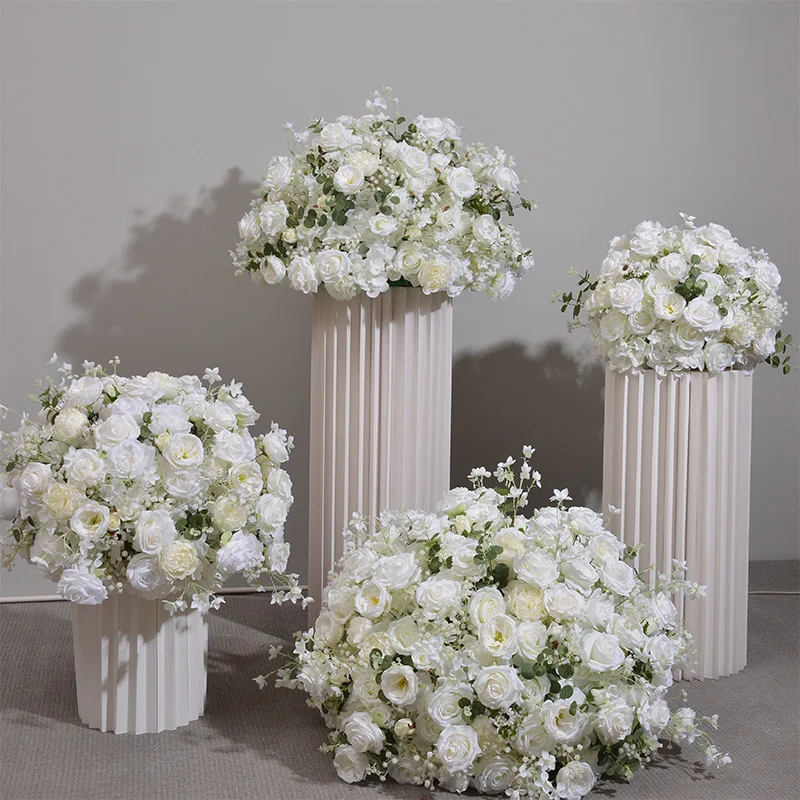 White Gypsophila Rose Road Lead Flower Ball Wedding Backdrop Decor Babybreath Floral Table Flower Centerpieces Event Party Props