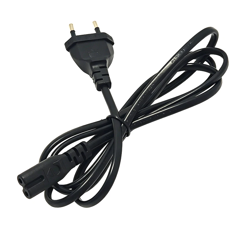 IEC C7 Figure 8 To EU 2pin Extension Cable AC Power Cord 30cm/150cm For Laptop Computer Canon Epson Printer Radio Black White