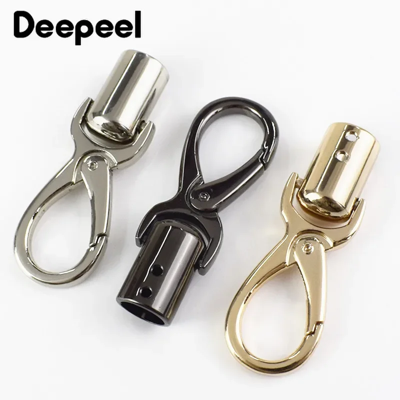 2/4/10Pcs Deepeel 11mm Metal Cap Clasp Bags Handbag Handle Strap Cords Buckle Hooks Connector Bag Hanger Hardware Accessories