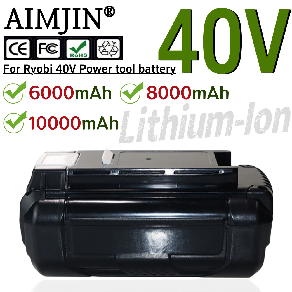 

40V Li-ion Battery for Ryobi 6000/8000/10000mAh Cordless Power Tools OP4040 OP4026 OP4030 OP4050 OP4060A Replacement Battery