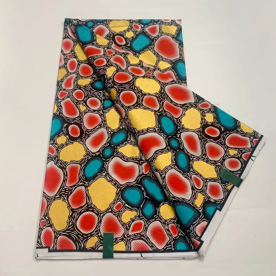 Wax Fabric 100% Cotton African Prints Cloth 2025 New Ankara Golden Wax Fabric 6 Yards Great Design For Sewing Clothes Soft