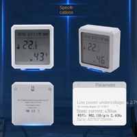 Tuya WIFI Temperature And Humidity Sensor LCD Display Indoor Hygrometer Detector Smart Life App Support Alexa Google Home