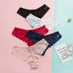 3PCS Sexy Lingerie Lace Panties Women Thongs Breathable Briefs Comfort Underpants Lady Intimate Solid G-string Fashion Underwear