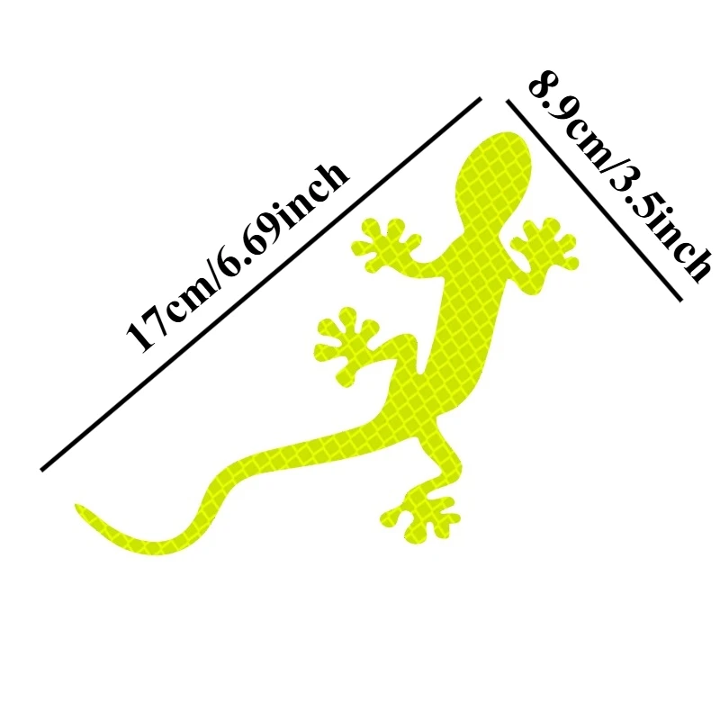 1PC Reflective Gecko Vinyl Sticker, Night Safety Warning Decal for Car, Scratch Cover Creative Auto Modification Decor