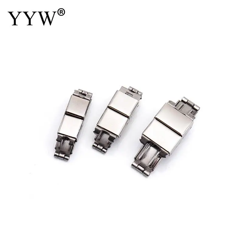 

20PCs/Lot Polished Stainless Steel Buckle Watch Band Double Press Folding Buckles Button Butterfly Clasp Watch Accessories 2023