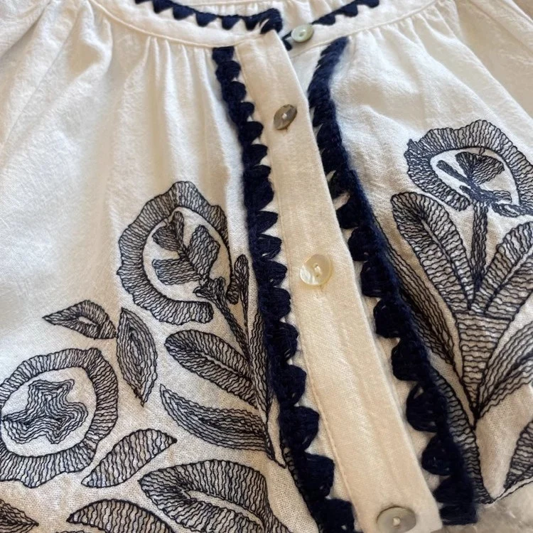 

Хлопковый фонарь Heavy Workmanip с высокой веткой и вышивкой Све irt, женские товары по индивидуальному заказу, свободный крой