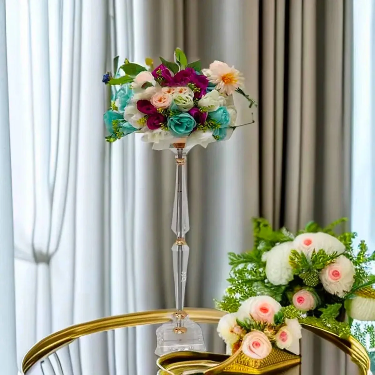 4 pcs/12pcs)40cm to 120cm) Tall Wedding Decoration Pillars Candle Holders Flower Gold Stand Flower Centerpieces for Wedding 172