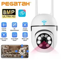 8MP HD Night Color Wifi IP Wireless Security Surveillance PTZ Camera 4X Zoom Cameras Humanoid Tracking Cam No Ad APP Light Alarm