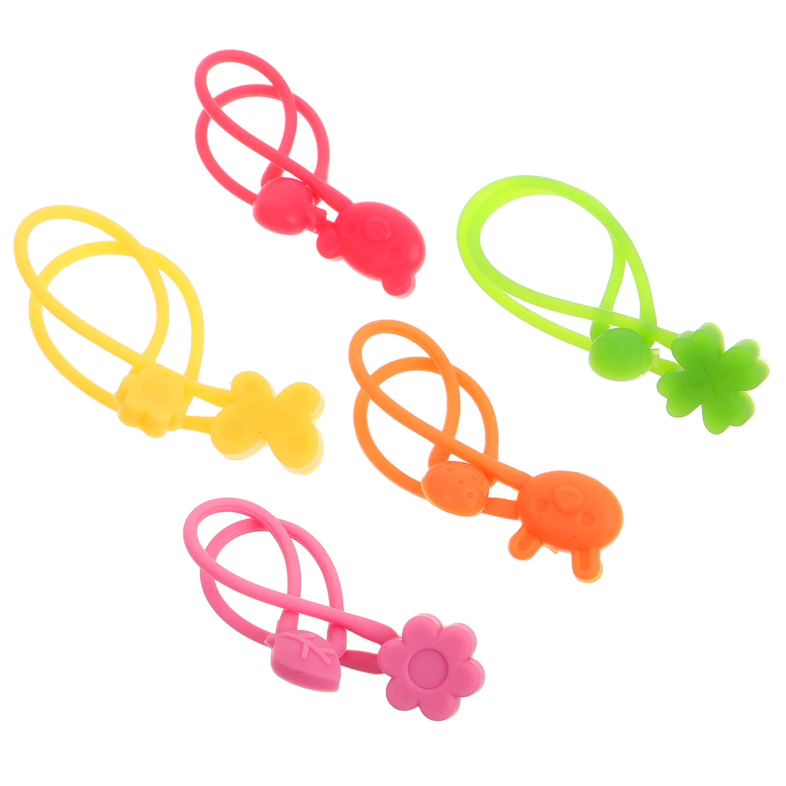 

5 Pcs Silicone Binding Rope Elastic Band Portable Bands for Fix Silica Gel Small Colored