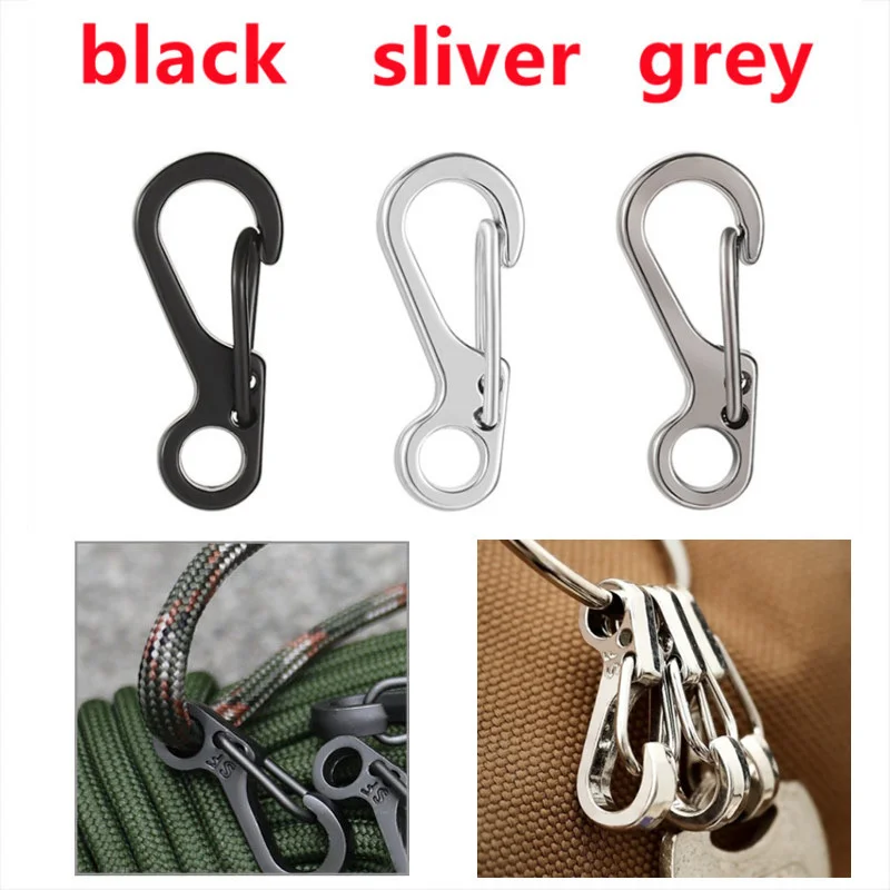 5/10Pcs Outdoor Keychain Ring Camping Carabiner Backpack Belt Buckle Clip Buckle Tent Cord Rope Spring Clip Climbing Hooks