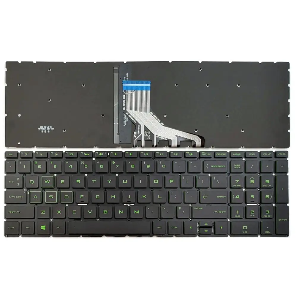 

New For HP Gaming Pavilion 15-CX 15-CX0010CA 15-CX0020CA 15-CX0020NR 15-CX0030NR 15-CX0040NR Laptop Keyboard US Green Backlit