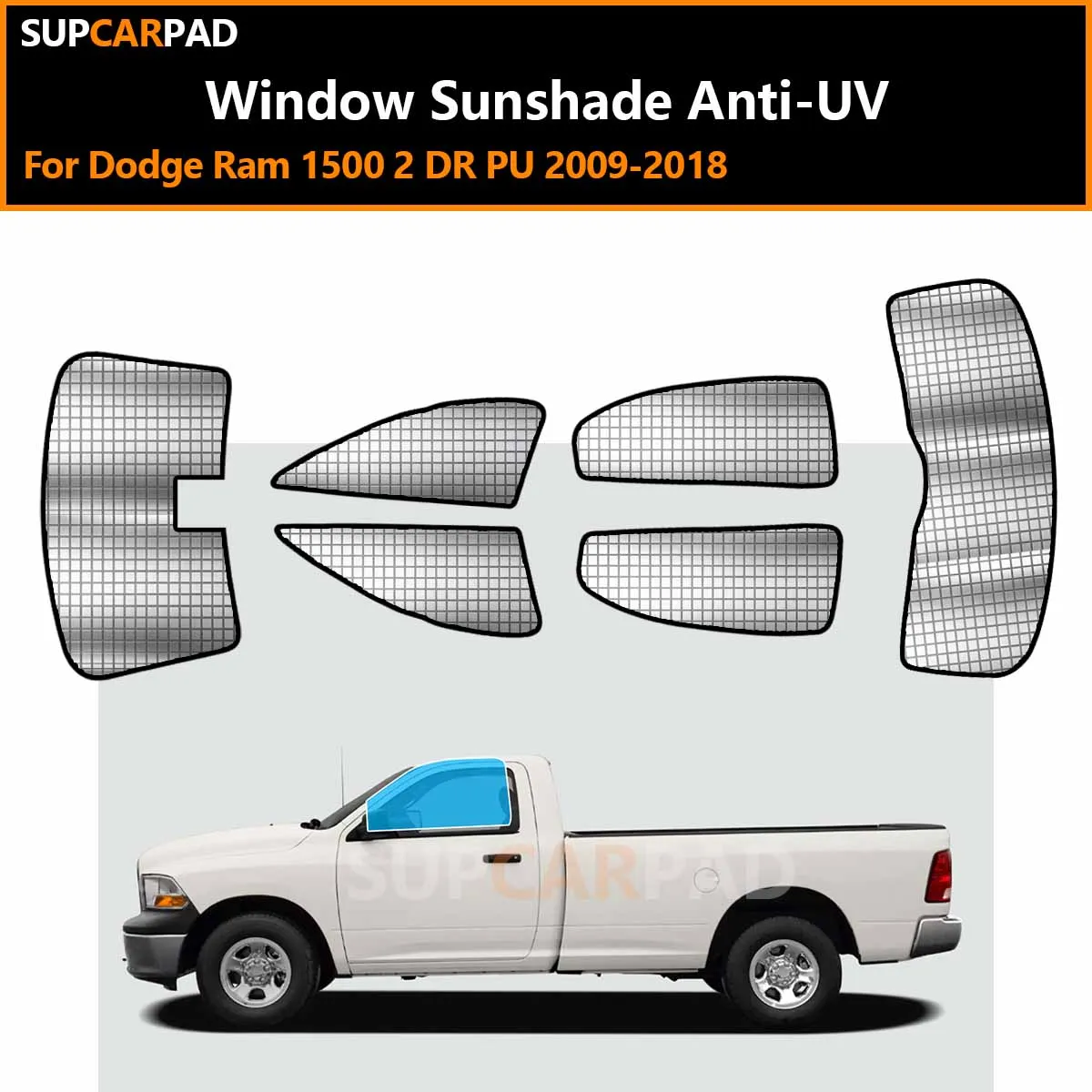 

For Dodge Ram 1500 2 DR PU 2009-2018 Custom Car Window Sunshade Anti-UV Car Sun Window Visors Sunshade Covers Accessories