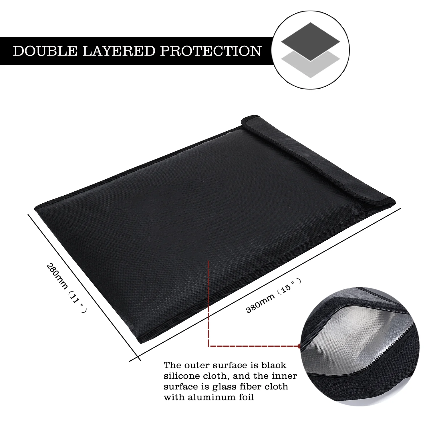 Folder Bag Waterproof Fireproof Safety Storage Bag Fireproof and Waterproof A4 Document Storage Bag for Office and Home Use