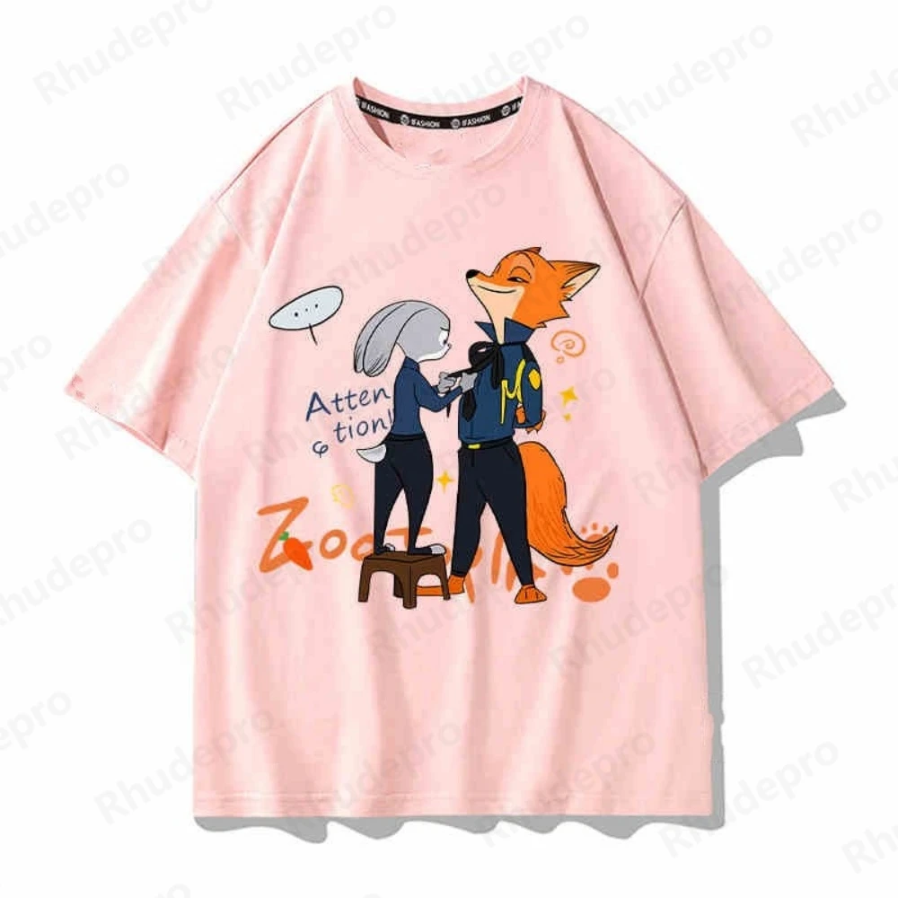 

Мужская и женская футболка с 3D принтом Disney Zootopia, летние забавные футболки с героями мультфильмов, мужская модная одежда с короткими рукавами, повседневная стильная уличная одежда