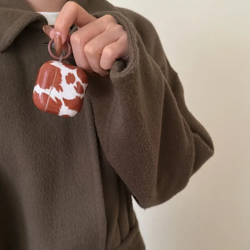 Brown Cow Pattern Earphone Case For Airpods Series, 1, 2, 3, 4, Pro, Pro2, Pro3