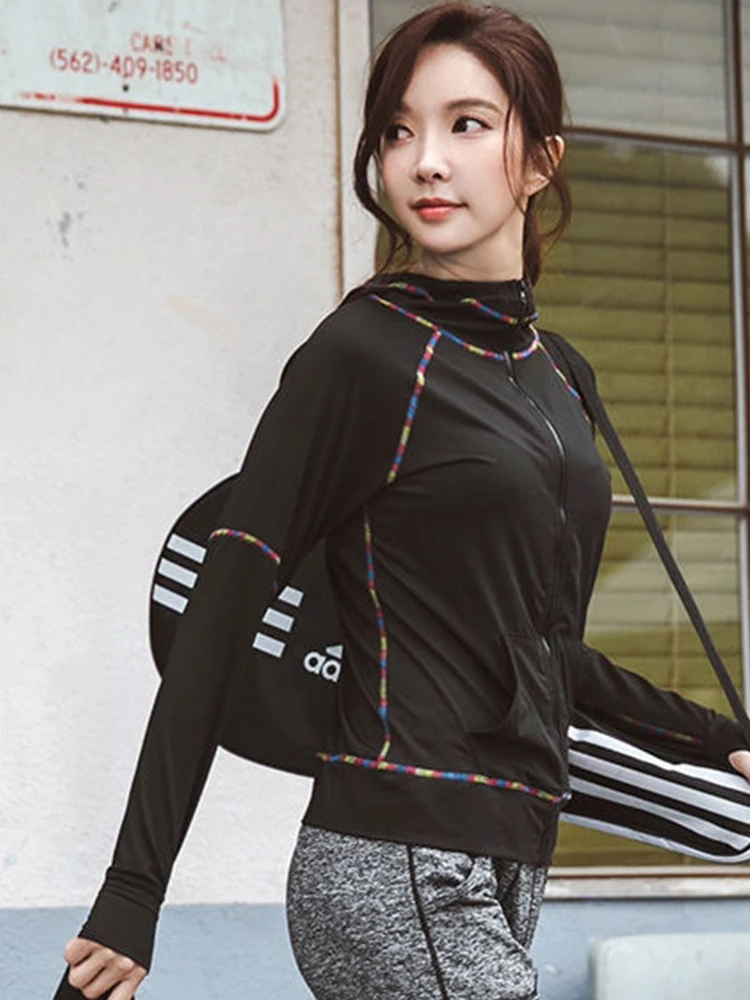 

Zipper Korean Sports Tops Women's Loose Casual Running Quick-drying Clothes Fitness Clothes Yoga Fitness Jacket Students Autumn