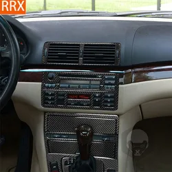 For BMW E46 M3 3 Series 1998-2005 Center Console Full Set Kit Parts Tuning Real Carbon Fiber Stickers Cover Interior Accessories