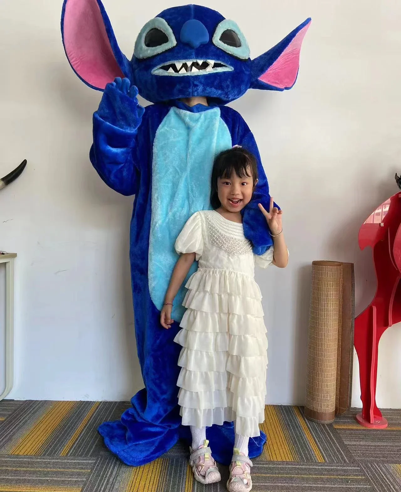 

Cosplay Lilo & Stitch Mascot Advertising Costume Birthday Fancy Dress Party Animal carnival Celebration stage perform shows prop