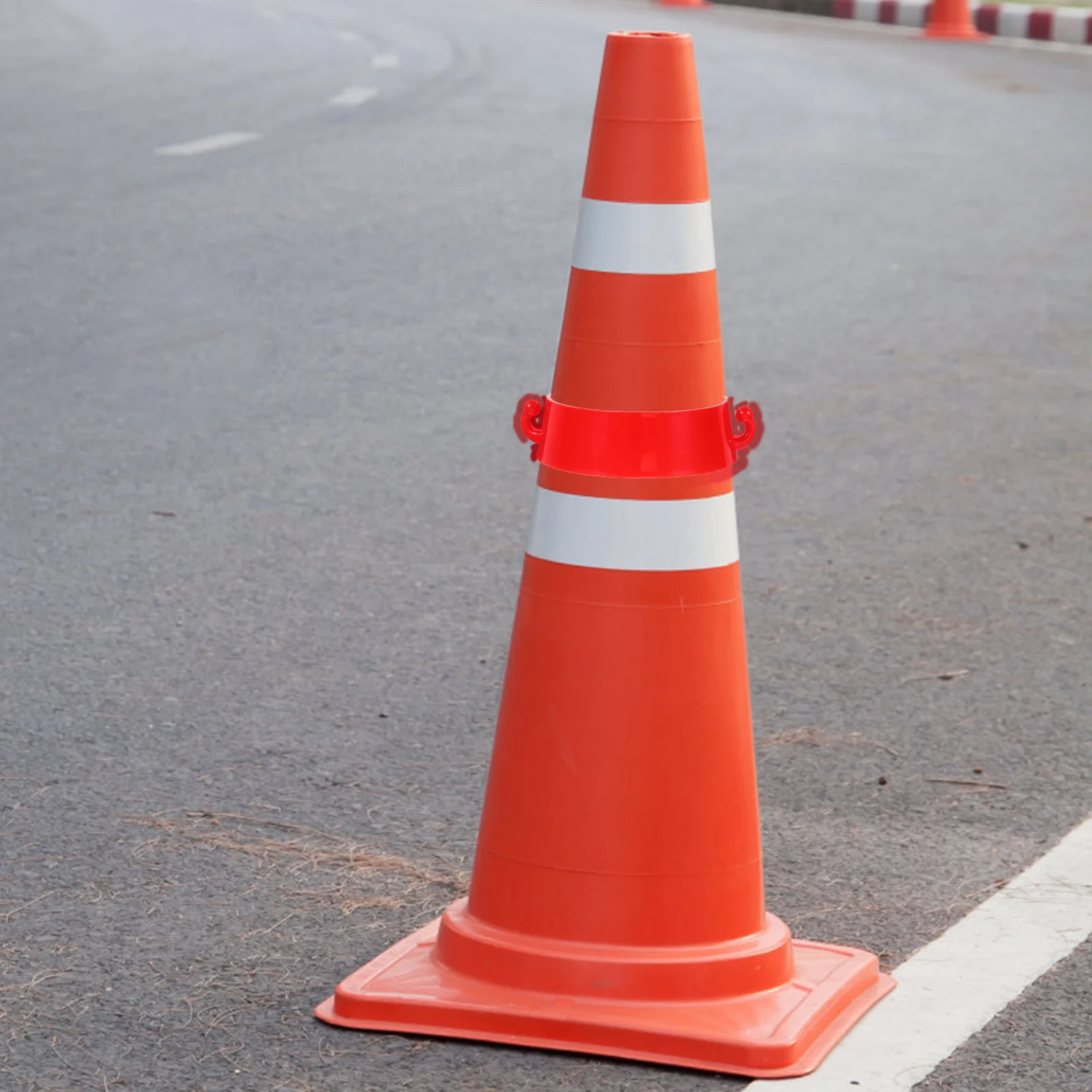 Conectores de cono de carretera, conectores de cadena de plástico para seguridad del tráfico, diseño antideslizante duradero para barreras de estacionamiento, 10 Uds.