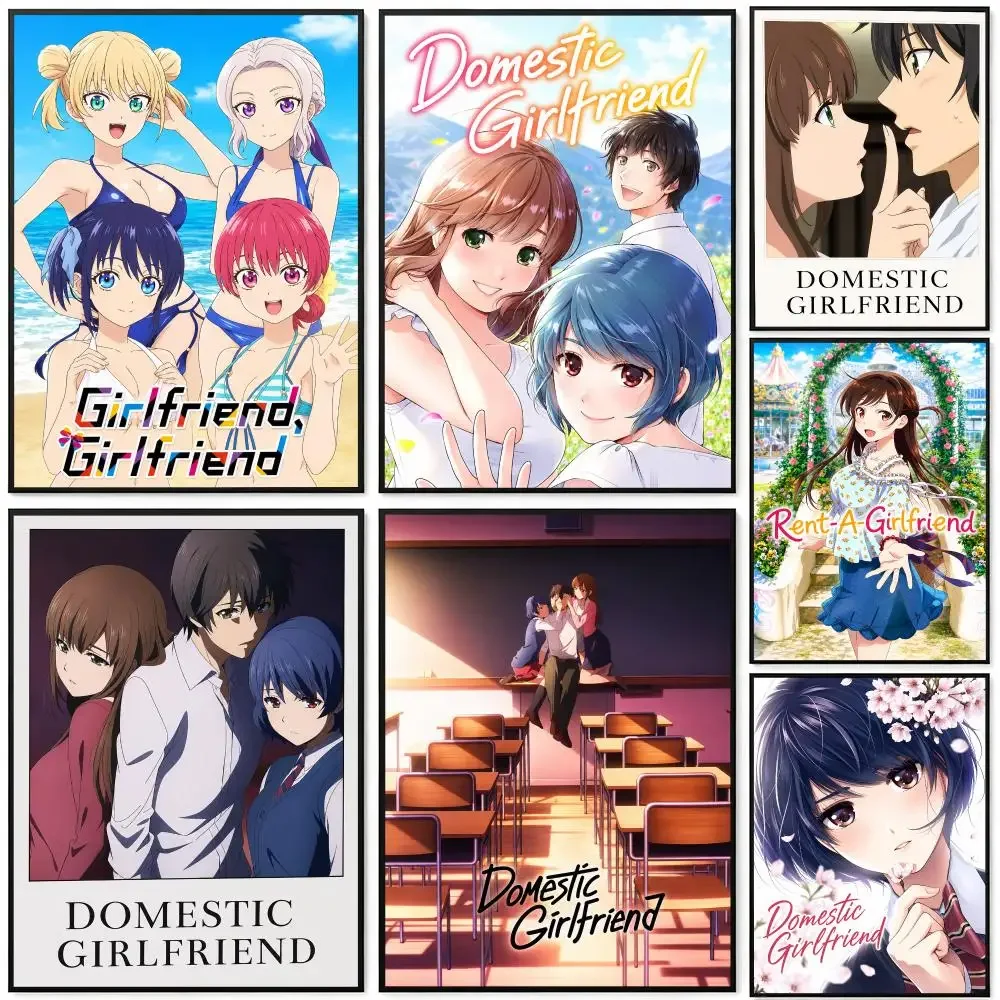 Domestic Girlfriend Poster Poster HD Printing Cyberpunk Style Wall Art Home Decor For Gaming Room Living Room Bedroom Gift Idea