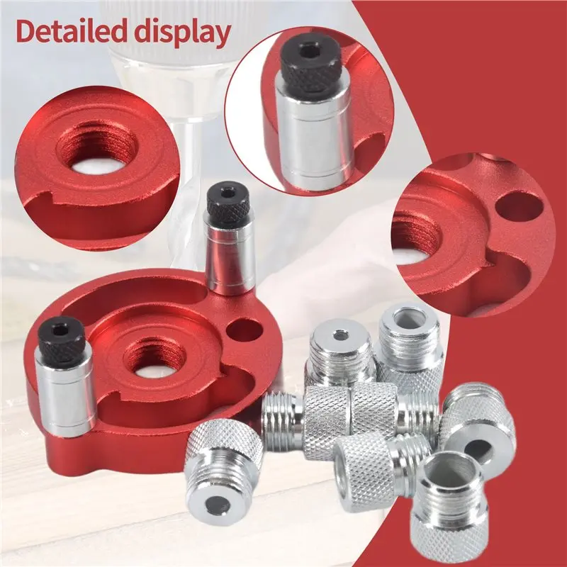 A20F-Self-Centering Dowel Jig, Handheld Drill Guide For Straight Holes, Wood Panel Hole Punch Locator Tool