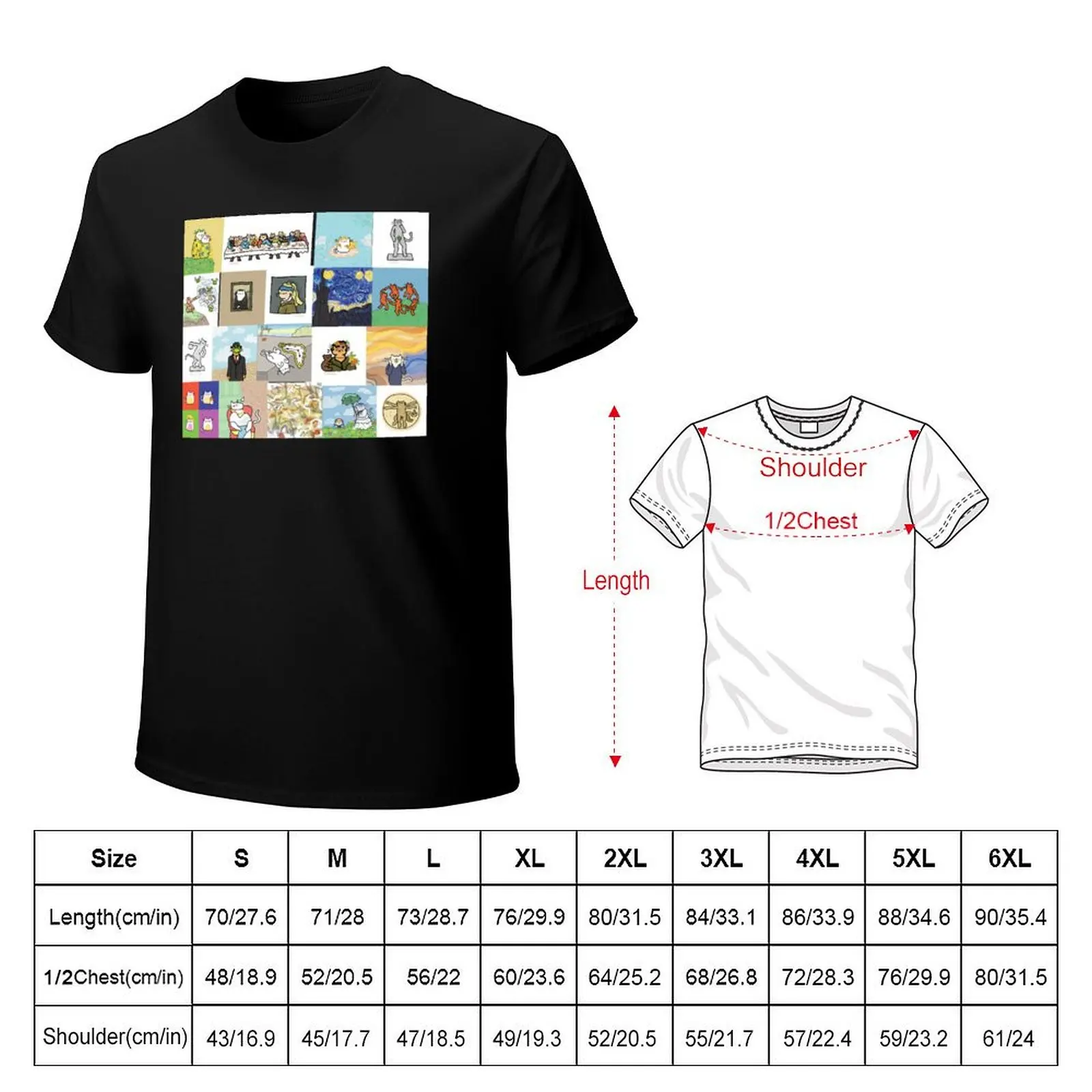custom art cats all together two T-Shirt Basic Plain Tee for Spring and Summer