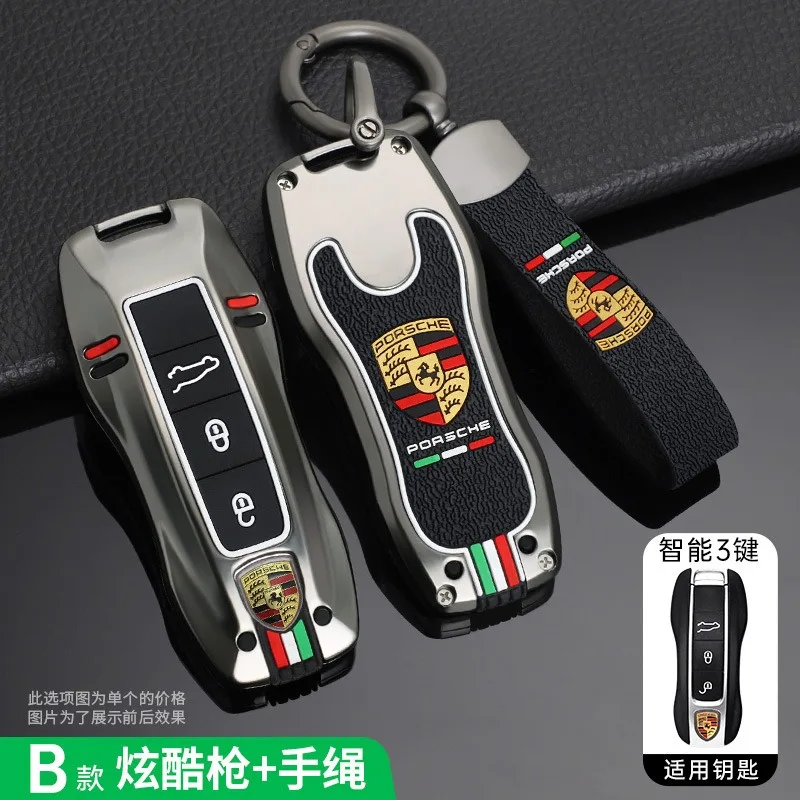 For Porsche Macan Boxster Cayman Panamera 718 911 986 987 981 971 Taycan Cayenne Car Key Case Cover Smart Remote Shell Accessory