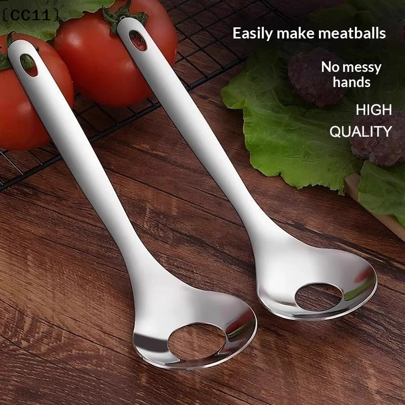 2/5PCS Croquettes Meatball Spoon Mold Stainless Steel Meat Press Tools Non-stick Kitchen Accessories Meatballs Spoon〔CC11〕