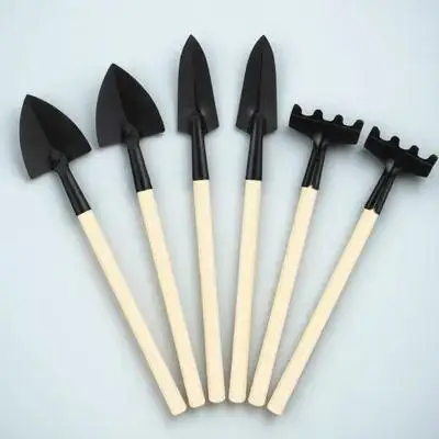 

2 set Mini Garden Tools Set Wood Handle, Small Shovel Rake Trowel Kit For , Lightweight Planting Tools For Flower Vegetable