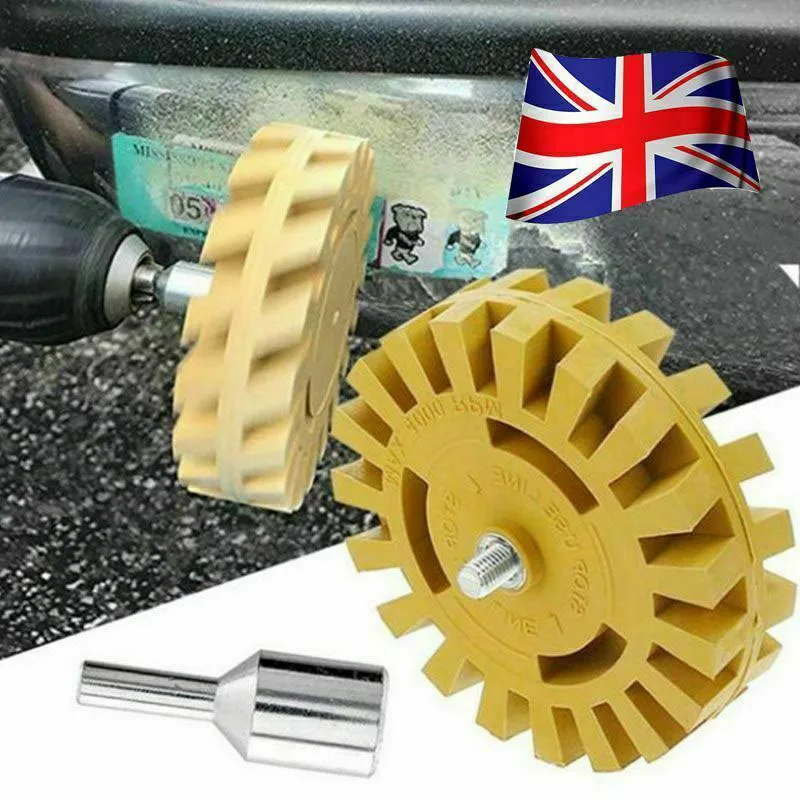 4'' Rubber Eraser Wheel Pin Stripe Decal Car Sticker Caramel Pneumatic Removal