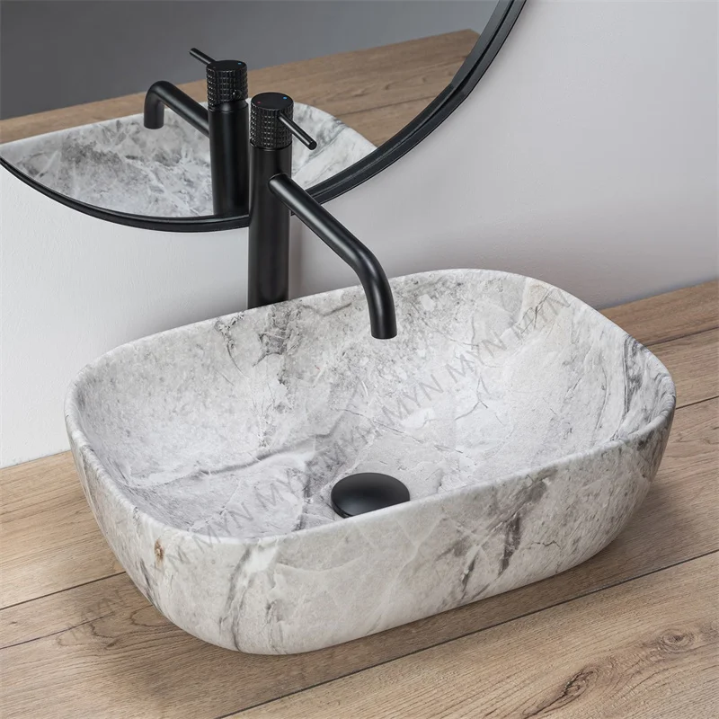 

counter sink sanitary ware ceramic handmade marble wash basin