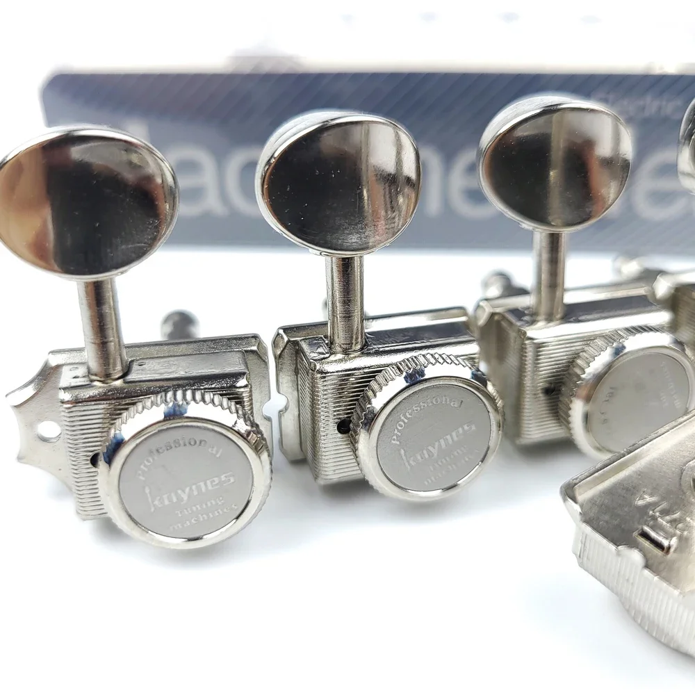 1 Set 6 In-line Locking Vintage Electric Guitar Machine Heads Tuners  Guitar Lock String Tuning Pegs ( Nickel ) view 4