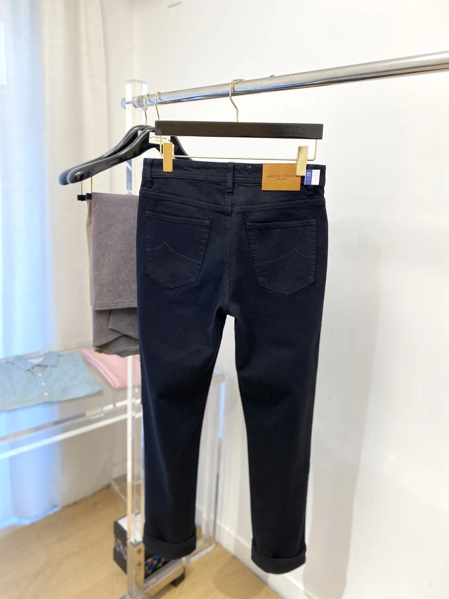 

OECHSLI Jeans Thick Cotton Men 2025 Autumn Winter new Embroidery business high quality casual outdoors size 30-38 Black Pants