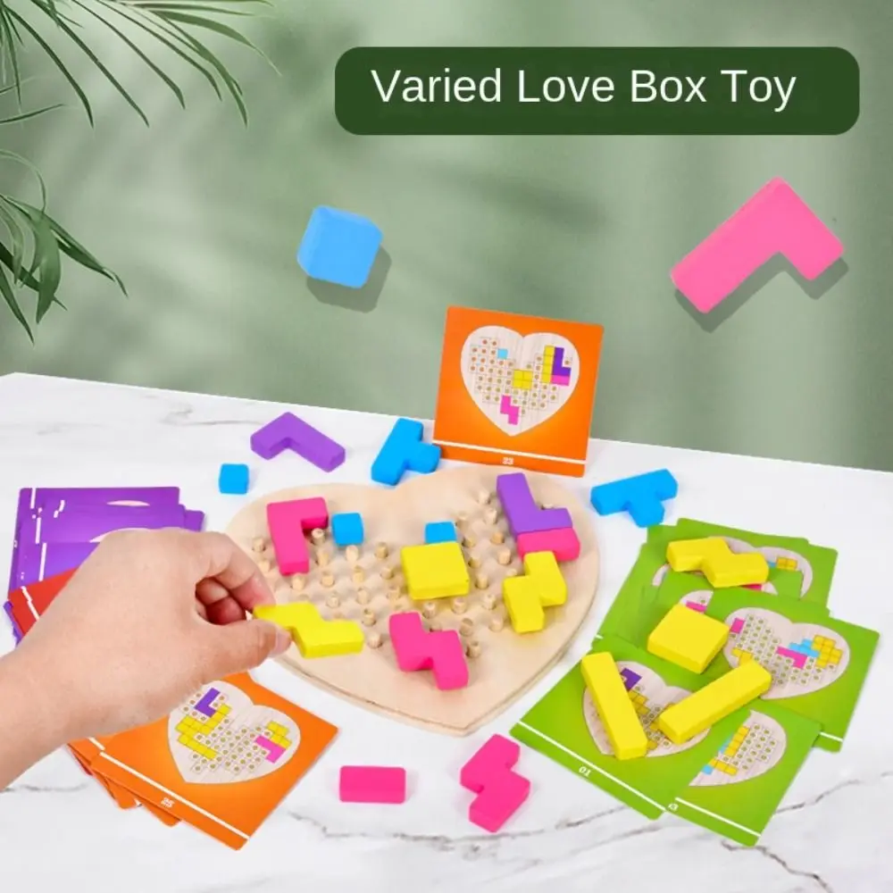 

Puzzle Stacking Love Unlock Building Block Preschool Learning Hands-on Ability Love Unlock Balance Toys Montessori Colorful